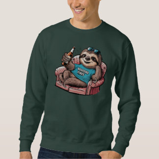 Men's sweater - funny lazy sloth on the couch