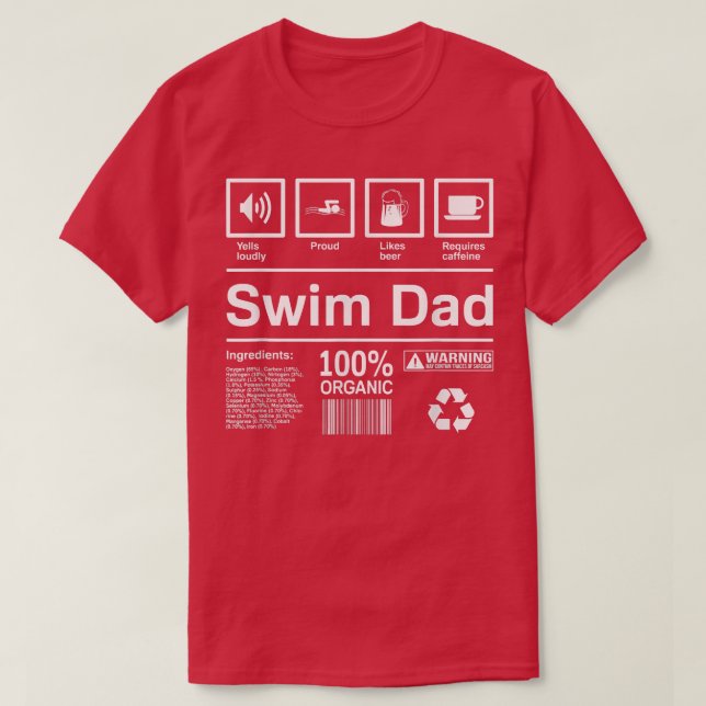 Mens Swim Dad   Gifts For Swim Dads  T-Shirt (Design Front)