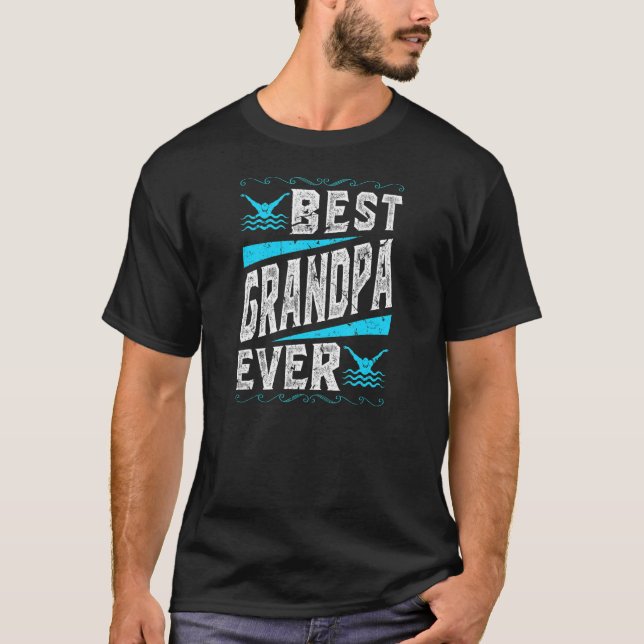 Mens Swimming Best Grandpa Ever Swim T-Shirt (Front)