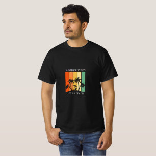 Men's T-Shirt Colourful Retro Life's A Beach