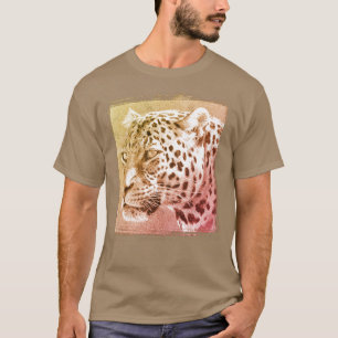 Men's T-Shirt Leopard Head Modern Elegant Template