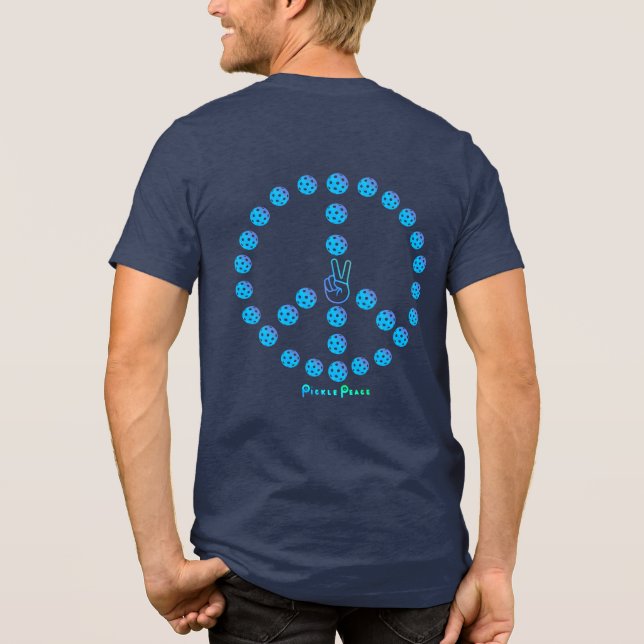mens t-shirt multi ball peace sign Tri-Blend shirt (Back)