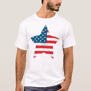 Men's T-Shirt-Patriotic Flag Star T-Shirt