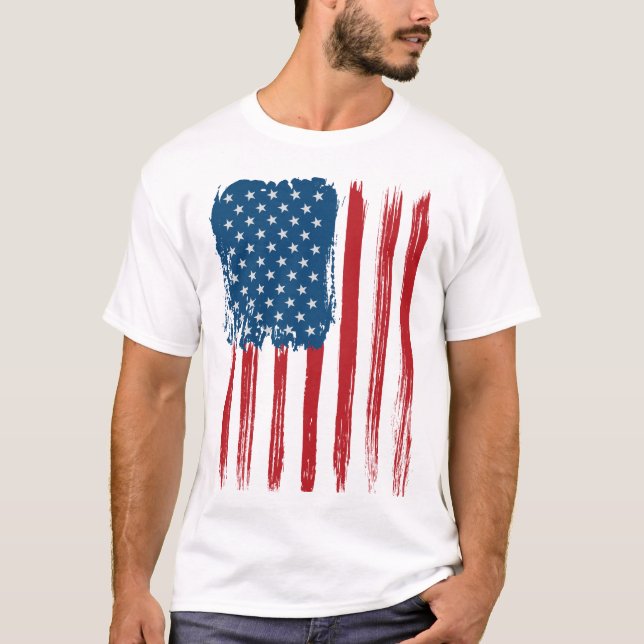 Men's T-Shirt-Patriotic Flag T-Shirt (Front)
