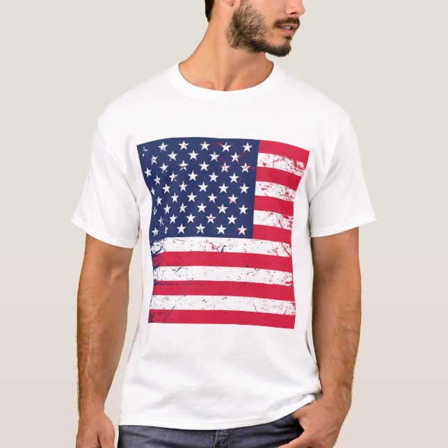 Men's T-Shirt-Patriotic Flag T-Shirt (Front)