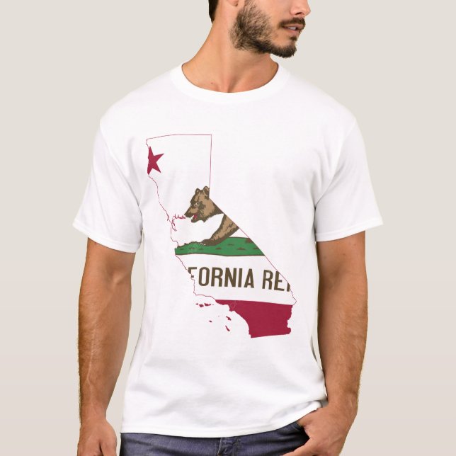 Men's T-shirt with a California map design (Front)
