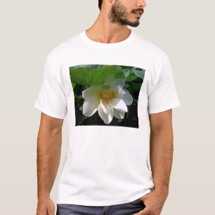 Mens T Shirt with delicate white Lotus Flower