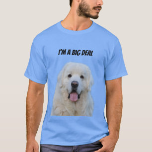 Men's T-shirt with large white dog