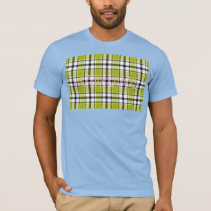 Men's T-shirt with Lime Green Plaid Design HAMbWG