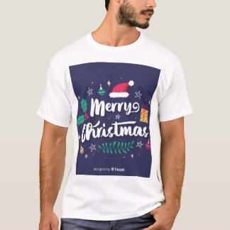 Men's T-Shirt with Merry Christmas Design