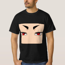 Men's t-shirt with red bold anime eyes