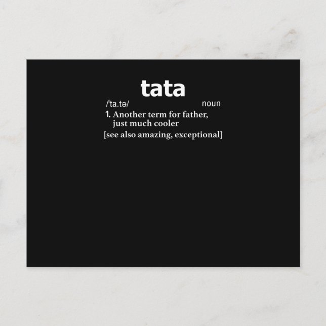 Mens Tata T Shirts / Father in Romanian or Polish Announcement Postcard (Front)
