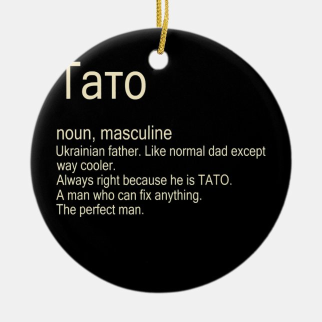 Mens Tato Ukrainian Father  Ceramic Tree Decoration (Front)