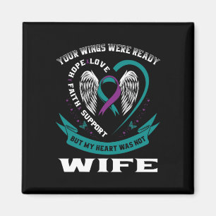 Mens Teal Purple Ribbon Wings Suicide Awareness Pr Magnet