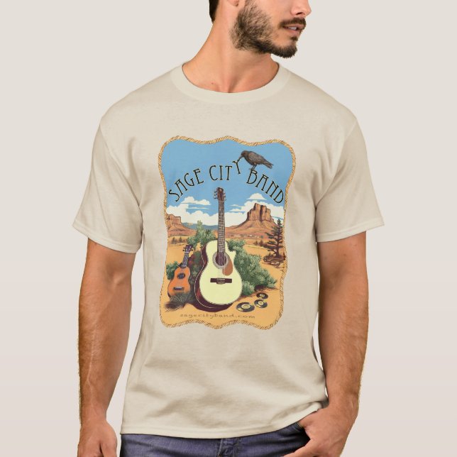 Men's tee featuring Sage City band logo. (Front)