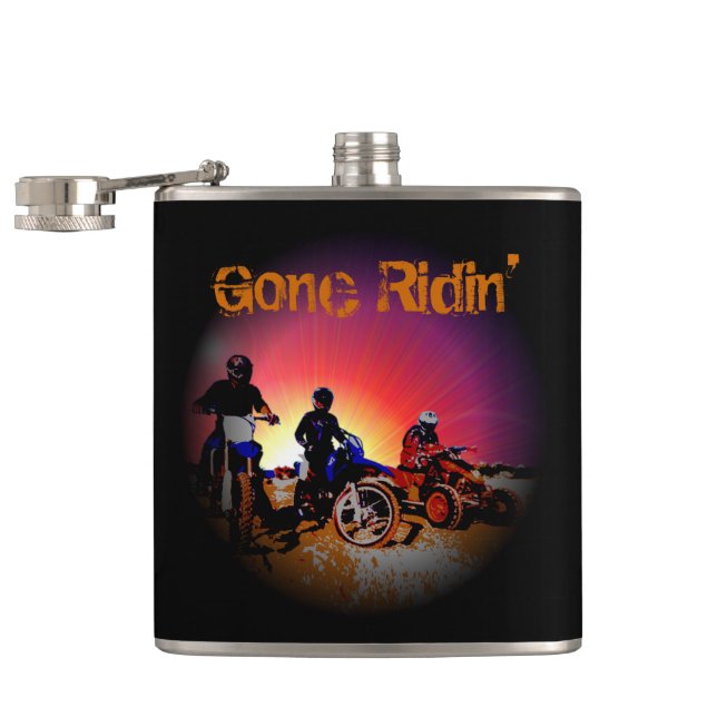 Men's Teen Boy's Motocross Motorbike Riding Hip Flask (Opened)