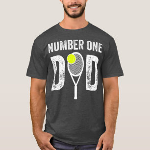 Mens Tennis Dad Number One Daddy with Tennis Sayin T-Shirt