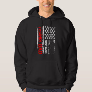 Mens Tennis Us American Flag For Patriotic Dad Fat Hoodie