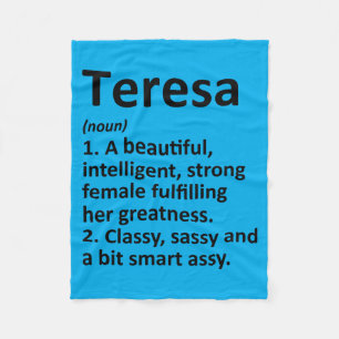 Mens Teresa Definition Personalised Name Funny Fleece Blanket