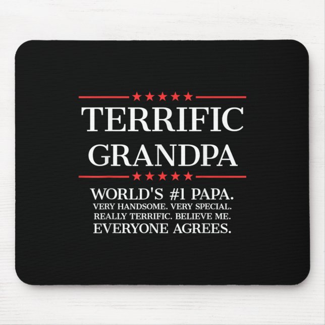 Mens Terrific Grandpa  Mouse Mat (Front)
