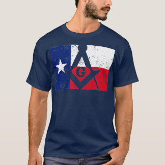 Mens Texas Masonic Square  Compass Freemason T-Shirt