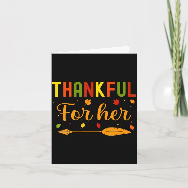 Mens thankful for thanksgiving couples fall card (Front)