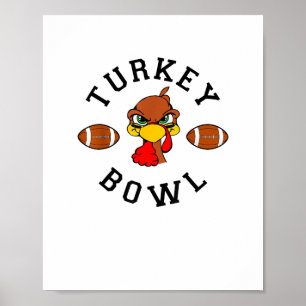 Mens Thanksgiving Football Turkey Bowl Shirt for M Poster