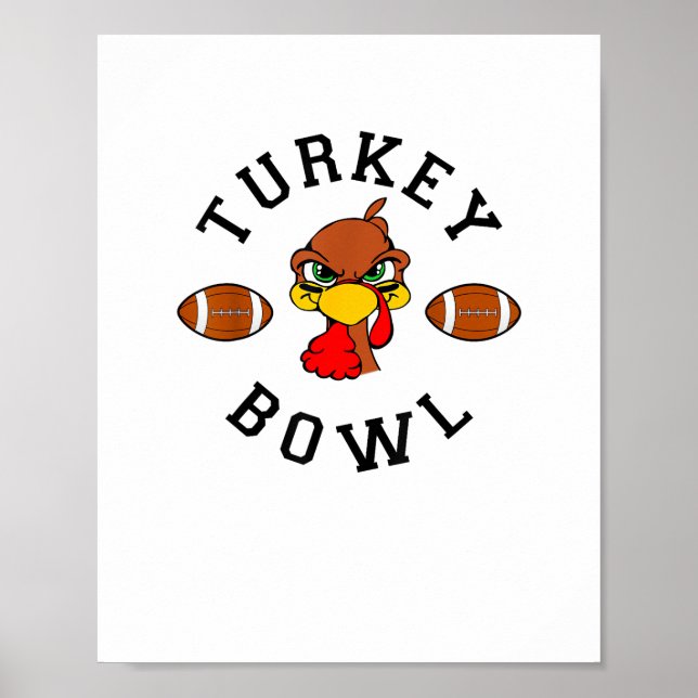 Mens Thanksgiving Football Turkey Bowl Shirt for M Poster (Front)