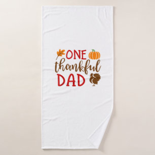 Mens Thanksgiving Matching Family Turkey Shirts On Bath Towel