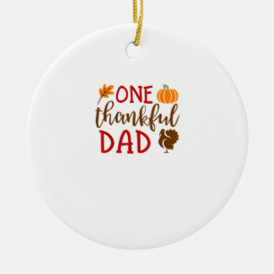 Mens Thanksgiving Matching Family Turkey Shirts On Ceramic Tree Decoration