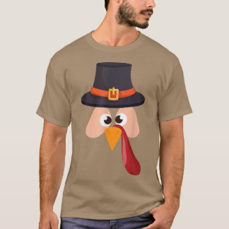 Mens Thanksgiving Pilgrim Turkey Girl Costume  T-Shirt