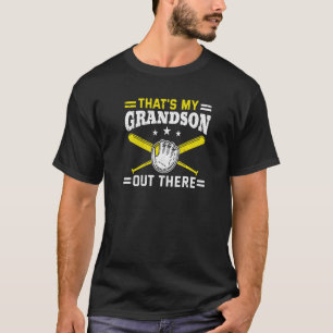 Mens That's My Grandson Out There Baseball Grandpa T-Shirt