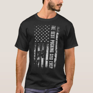 Mens The Best Pucking Dad Ever American Hockey Sti T-Shirt