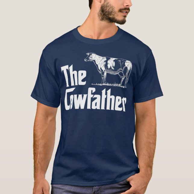 Mens The Cowfather Funny Farm Cows Owner Farmer T-Shirt (Front)