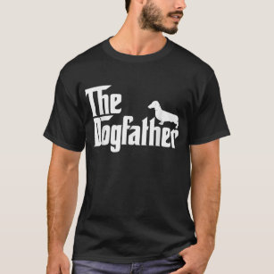 Mens The Dogfather Dachshund T-Shirt Funny Father 