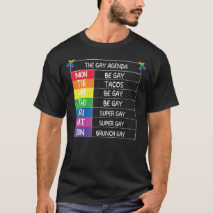 Mens The Gay Agenda Lgbtq Pride Month Supporter G T-Shirt