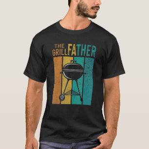 Mens The Grillfather Vintage Grilling Barbecue Fat T-Shirt