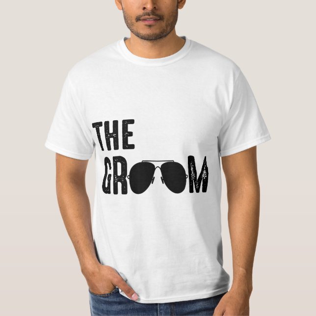 Mens The Groom Cool Shades Funny Bachelor Party Gi T-Shirt (Front)