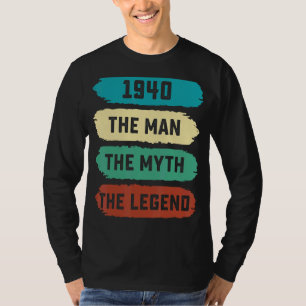 Mens The Man Myth Legend 1940 82nd Birthday For 8 T-Shirt