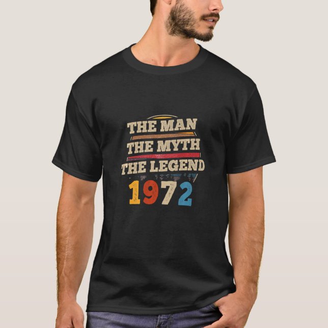 Mens The Man Myth Legend 1972 50th Birthday  For 5 T-Shirt (Front)