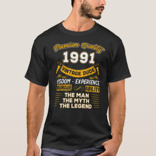 Mens The Man Myth Legend 1991 32nd Birthday For 3 T-Shirt