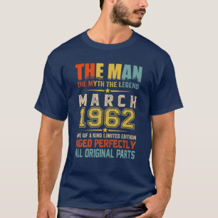 Mens The Man Myth Legend March 1962 60Th Birthday T-Shirt