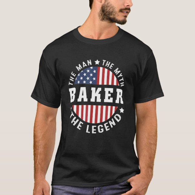 Mens The Man The Myth And The Legend Baker Usa Fla T-Shirt (Front)