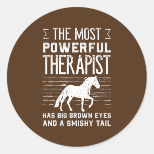 Mens The Most Powerful Therapist Has Big Brown Classic Round Sticker