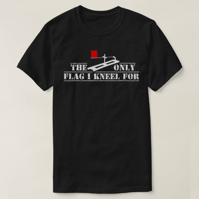 Mens The Only Flag I Kneel for Ice Fishing  T-Shirt (Design Front)