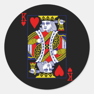 Mens The Original King Of Hearts Classic Round Sticker