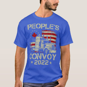 Mens The Peoples Convoy 2022 USA America Truckers T-Shirt