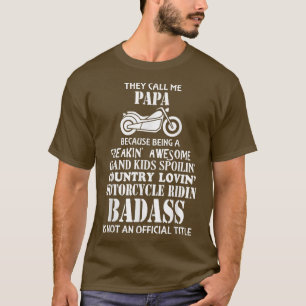 Mens They Call Me Papa Motorcycle Biker Great Gif T-Shirt