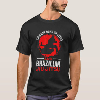 Mens This Boy Run On Jesus And Brazilian BJJ Jiu J T-Shirt