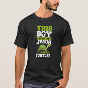 Mens This Boy Runs On Jesus And Turtles T-Shirt